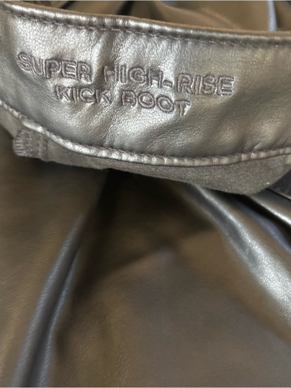 American Eagle Black Faux Leather Flare leg Rocker Party Concert - Picture 7 of 12